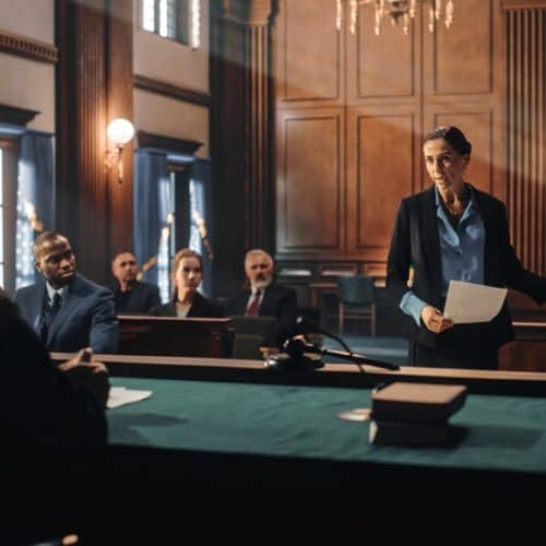 Court,Of,Justice,And,Law,Trial:,Female,Public,Defender,Presenting