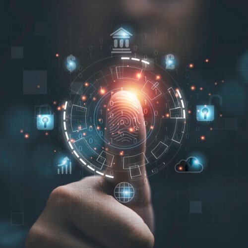 Man,Using,Thumb,To,Scan,Finger,Print,Or,For,Digital