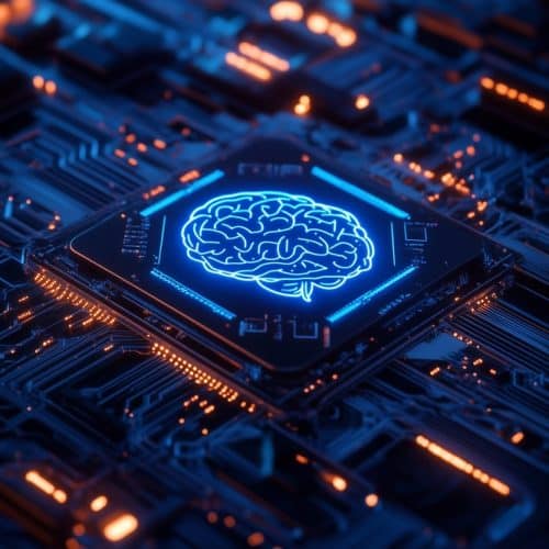Circuit,Board,With,An,Ai,Brain,Icon,In,The,Center.