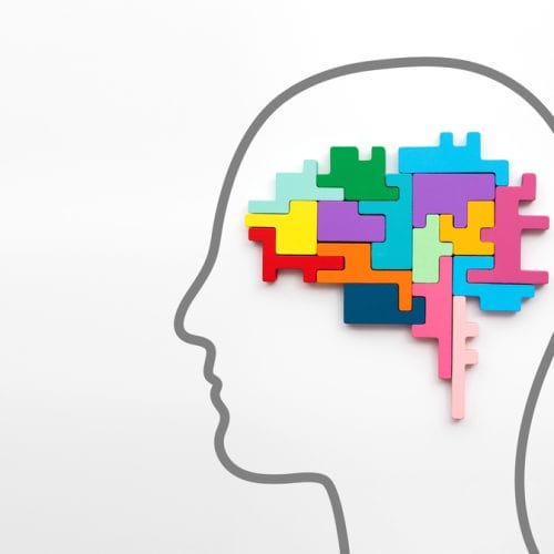Logical,Brain,Concept.,Brain,Made,From,Omplex,Puzzle,Pieces,In