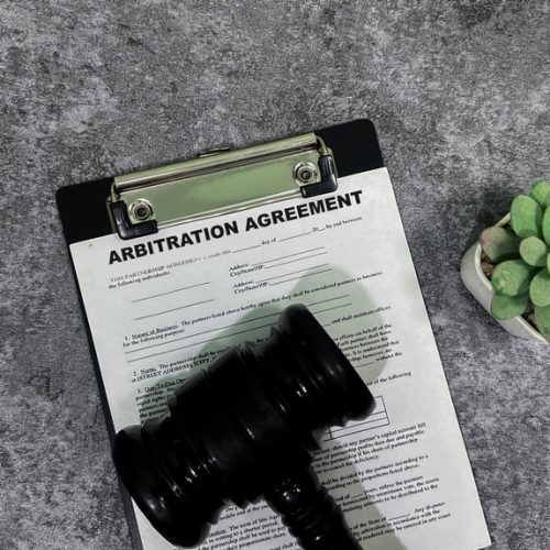 Concept,Form,Of,Arbitration,Agreement,Write,On,Paperwork,Isolated,On