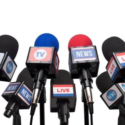 Set,Of,Microphones,Ready,For,The,Press,Conference,,Communication,And