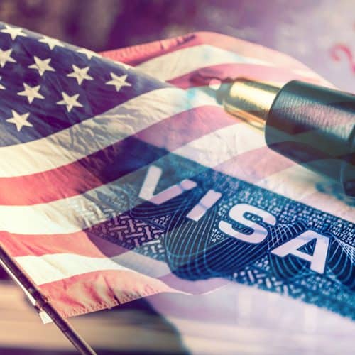 United,States,Of,America,Visa,Document,,With,Usa,Flag,In