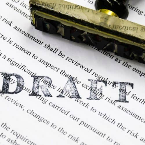 Draft,Stamp,On,A,Page,Containing,Risk,Assessment/policy,Procedures
