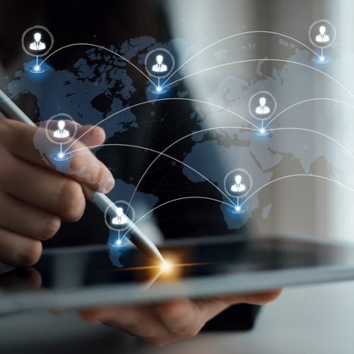 Concept,Of,A,Global,Workforce,And,Remote,Team,Collaboration.,This