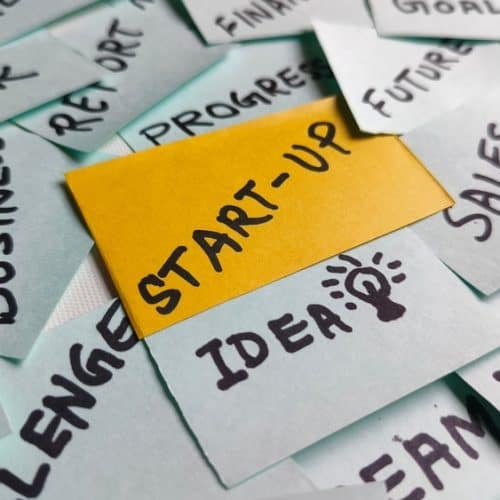 Innovative,Startup,Launchpad:,Brainstorming,Business,Concepts,On,Vibrant,Sticky,Notes