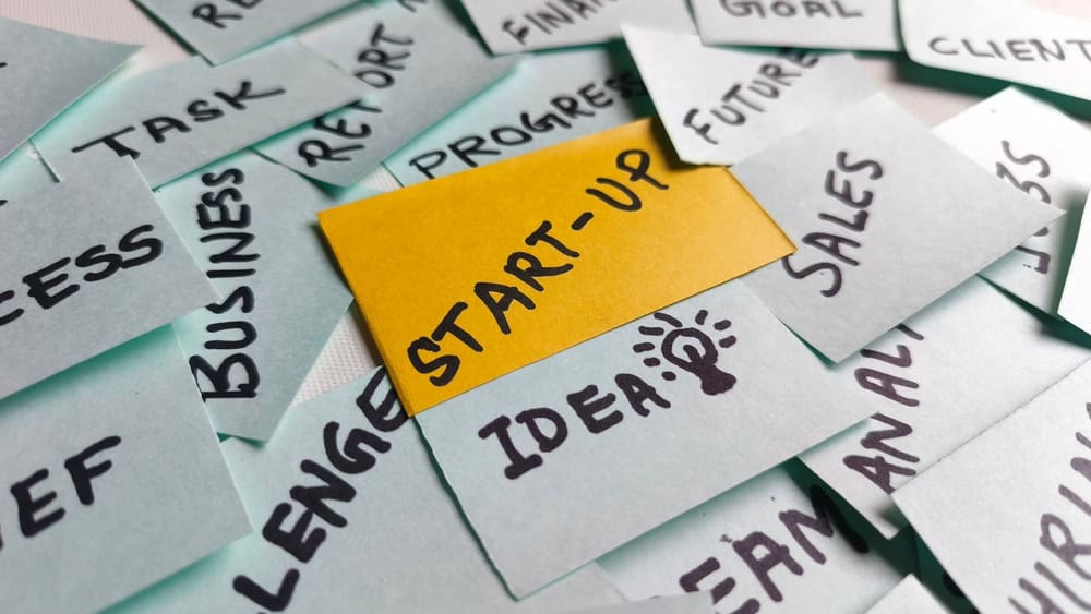 Innovative,Startup,Launchpad:,Brainstorming,Business,Concepts,On,Vibrant,Sticky,Notes