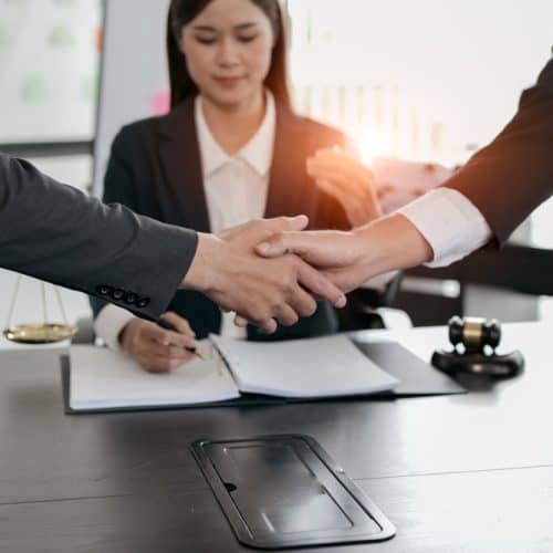 Handshake,After,Good,Cooperation,,Consultation,Between,A,Male,Lawyer,And