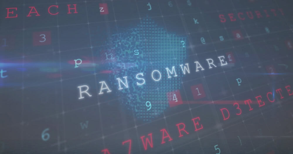 Displaying,Glowing,Ransomware,Label,Atop,Pixelated,Continent,In,Network,Grid